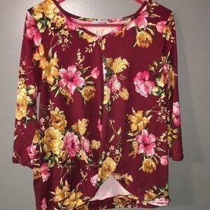 Floral 3/4 sleeve